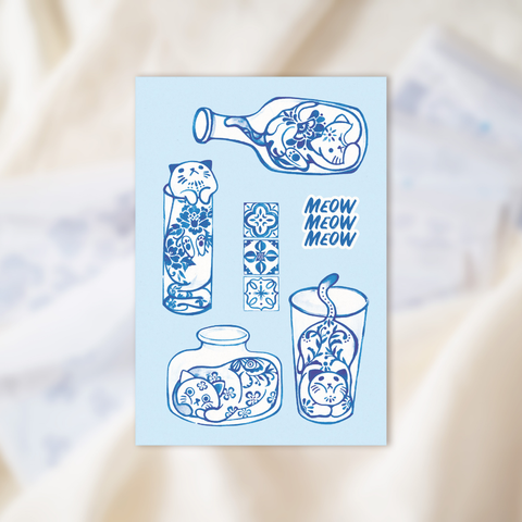 Purrcelain Cat Postcard